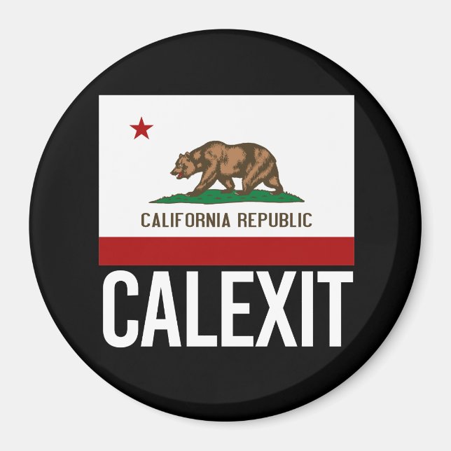 Calexit - California Exit Flag white  - -  Magnet (Front)