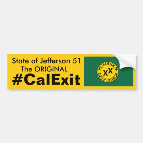 CALEXIT State of Jefferson 51 Bumper Sticker