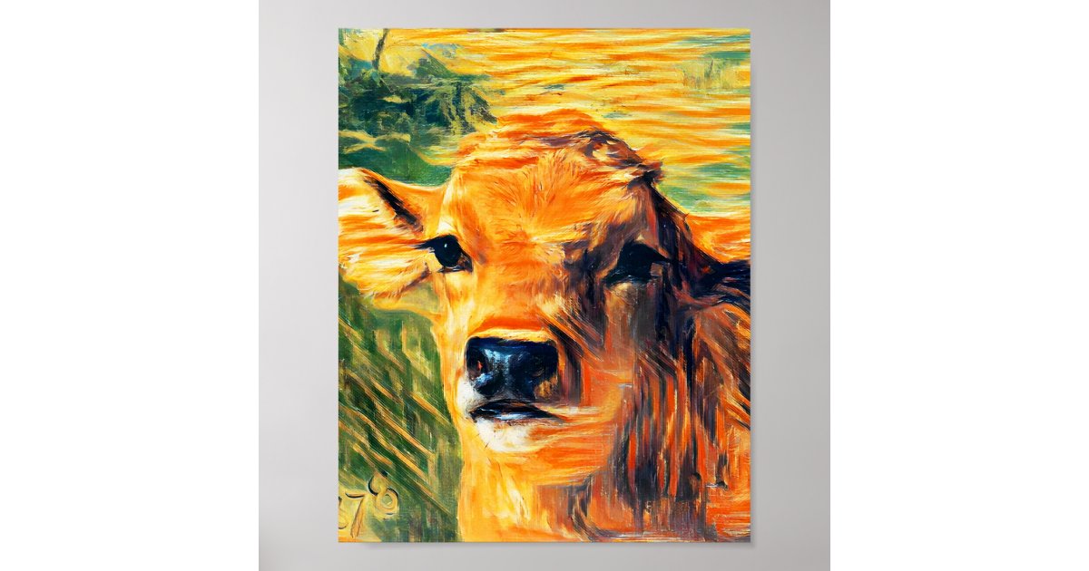 Calf head poster Zazzle