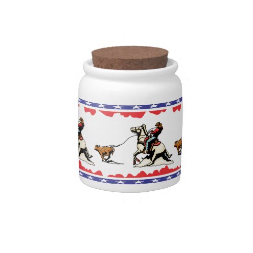 Calf Roper Candy Jar Western Home Decor