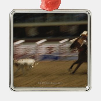 Calf Roping  Calgary Stampede Metal Ornament by prophoto at Zazzle