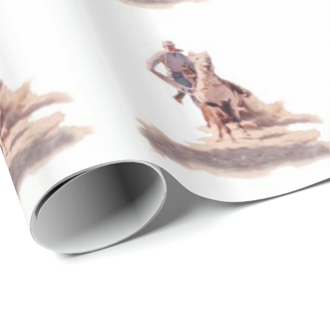Calf Roping Gift Wrapping Paper (Roll Corner)
