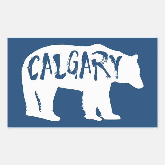Calgary Alberta Bear Rectangular Sticker (Front)