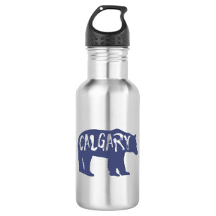 Calgary Alberta Bear Stainless Steel Water Bottle
