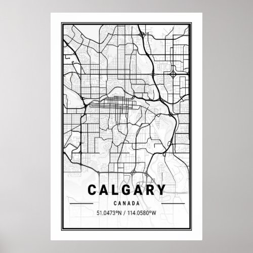 Calgary Alberta Canada Cities Travel City Map Poster