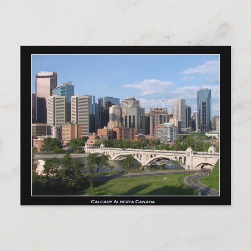 Calgary Alberta Canada Downtown Skyline View Postcard