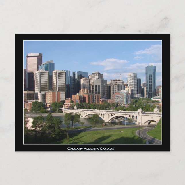 Calgary Alberta Canada Downtown Skyline View Postcard (Front)