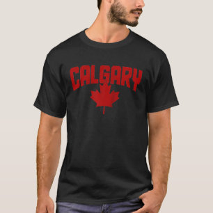 Calgary Alberta Canada Maple Leaf Canadian Flag Pr T-Shirt