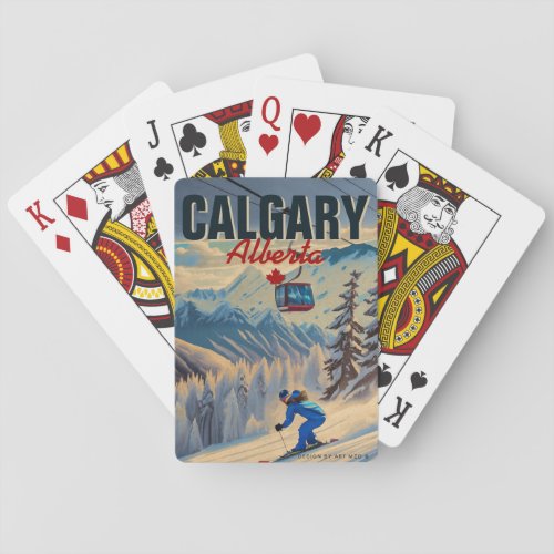 Calgary Alberta Canada Skiing Souvenirs 1950s Poker Cards