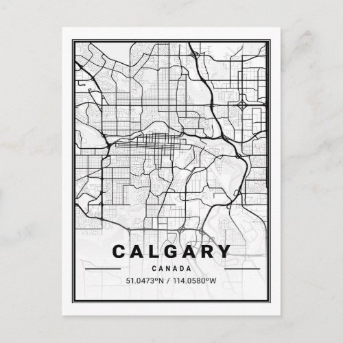 Calgary Alberta Canada Travel City Map Postcard