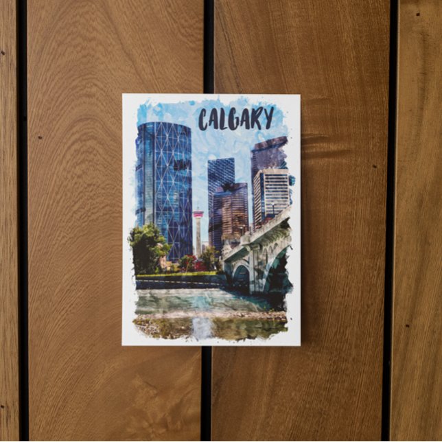 Calgary Alberta Cityscape Skyline Postcard (calgary canada skyline postcard)