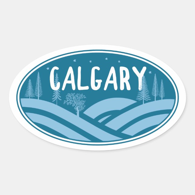 Calgary Alberta Outdoors Oval Sticker (Front)