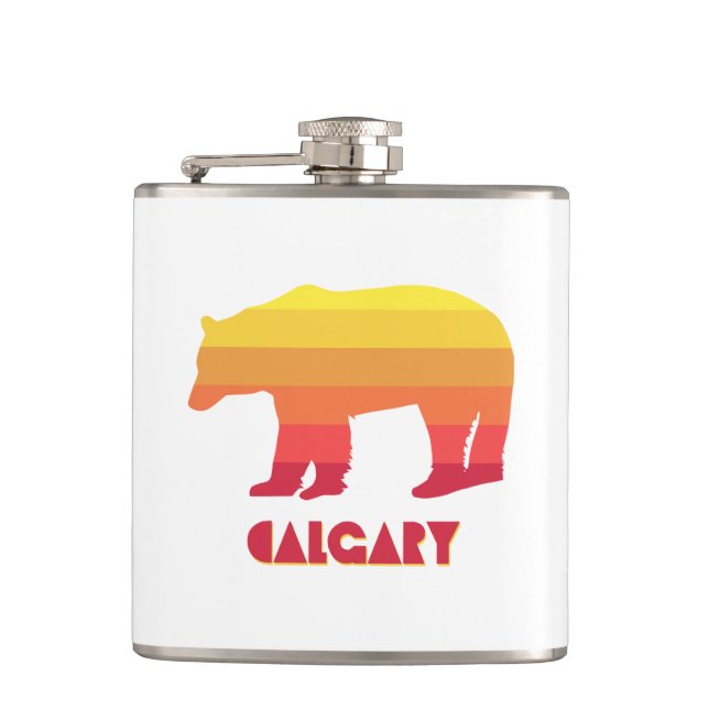 Calgary Alberta Rainbow Bear Flask (Front)