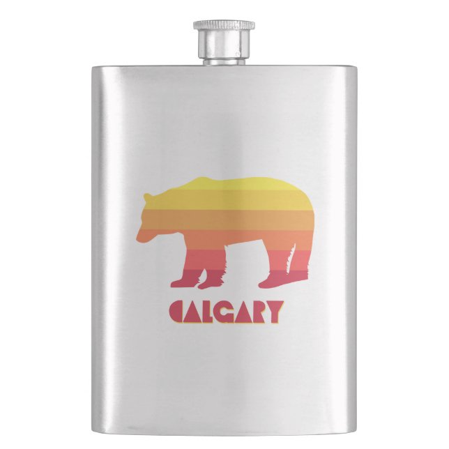Calgary Alberta Rainbow Bear Flask (Front)