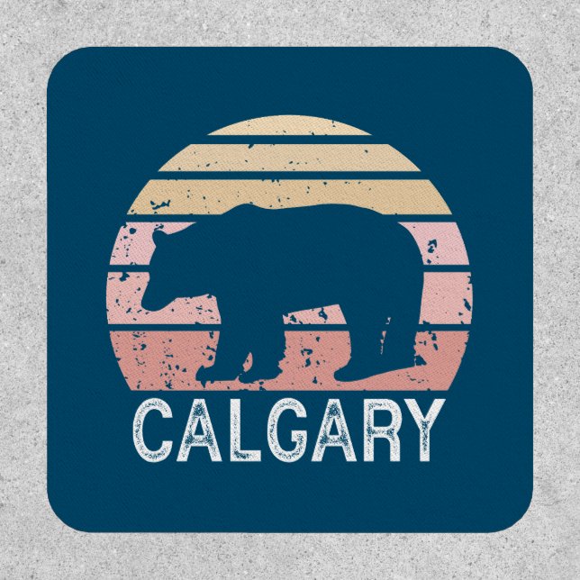 Calgary Alberta Retro Bear Patch (Front)