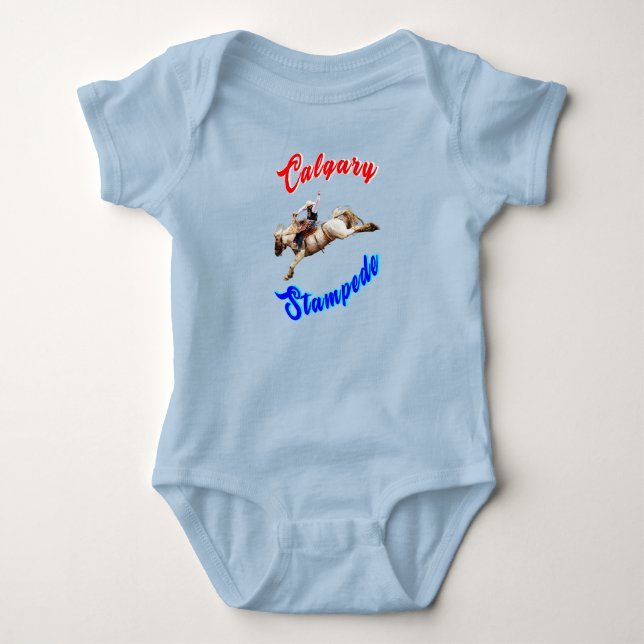 Calgary Canada Horses July Riders Calgary Stampede Baby Bodysuit (Front)
