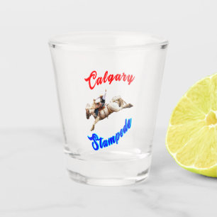 Calgary Canada Horses July Riders Calgary Stampede Shot Glass