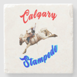 Calgary Canada Horses July Riders Calgary Stampede Stone Coaster
