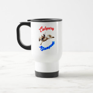 Calgary Canada Horses July Riders Calgary Stampede Travel Mug