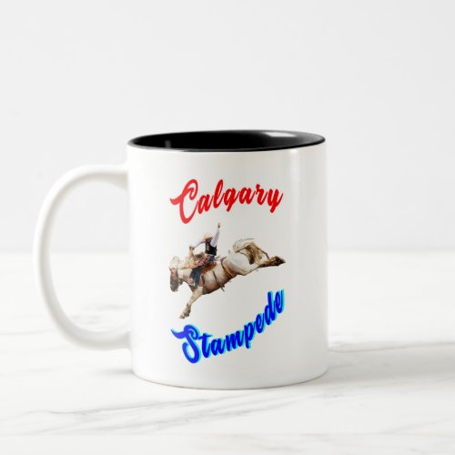 Calgary Canada Horses July Riders Calgary Stampede Two_Tone Coffee Mug