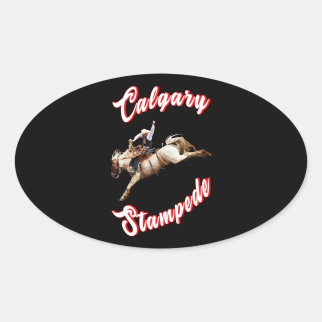 Calgary Canada Hourse July Riders Calgary Stampede Oval Sticker (Front)