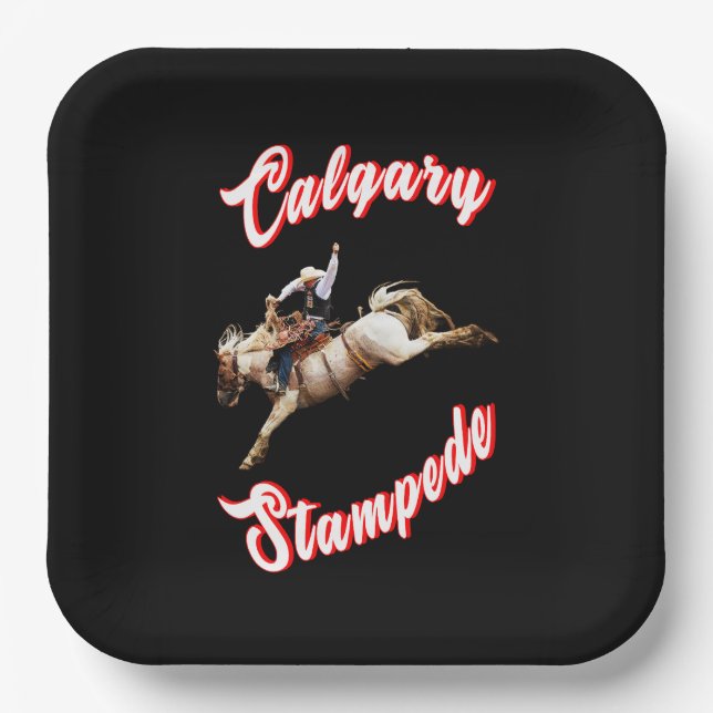 Calgary Canada Hourse July Riders Calgary Stampede Paper Plates (Front)