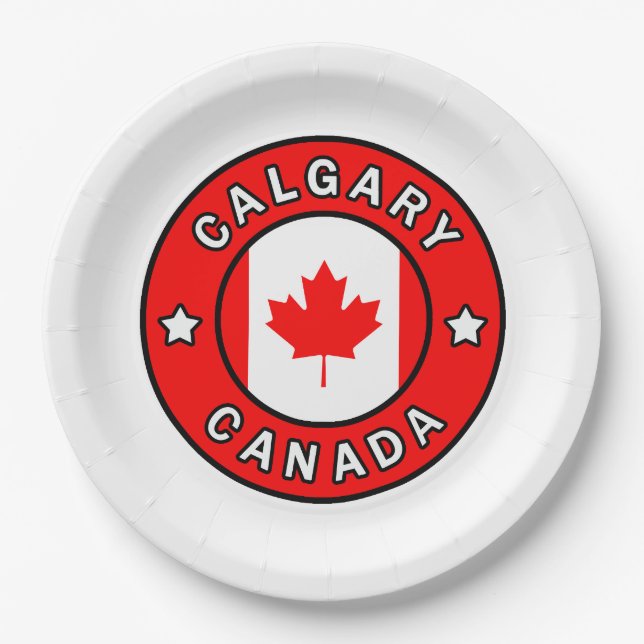 Calgary Canada Paper Plates (Front)