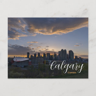 Calgary Canada Postcard Downtown Sunset