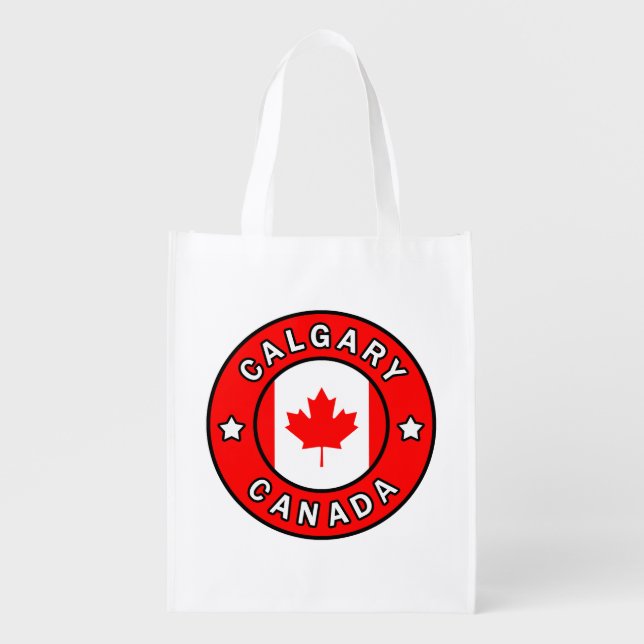 Calgary Canada Reusable Grocery Bag (Front)