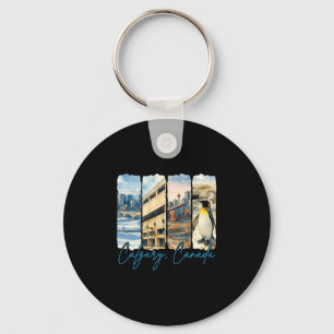 Calgary Canada Traveling Trip Brushstroke Souvenir Keychain