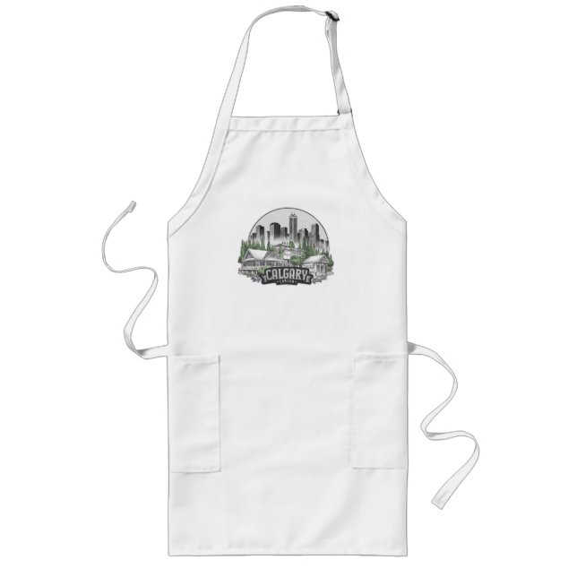 Calgary City Canada USA Long Apron (Front)