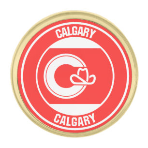 Calgary Columbia Round Emblem Gold Finish Lapel Pin