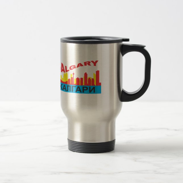 Calgary cyrillic travel mug (Right)