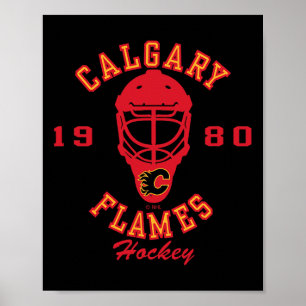 Calgary Flames Hockey Mask White Nhl Officially Li Poster