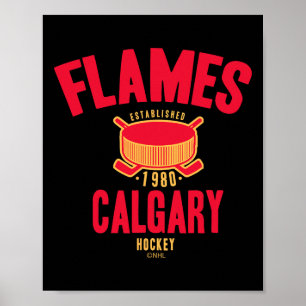 Calgary Flames Hockey Puck White Nhl Officially Li Poster