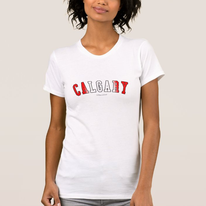 Calgary in Canada National Flag Colors T-shirt