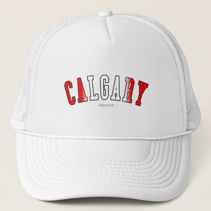 Calgary in Canada National Flag Colors Trucker Hat