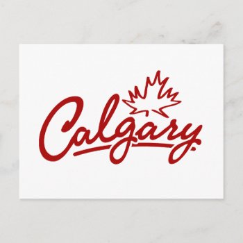 Calgary Leaf Script Postcard by TurnRight at Zazzle