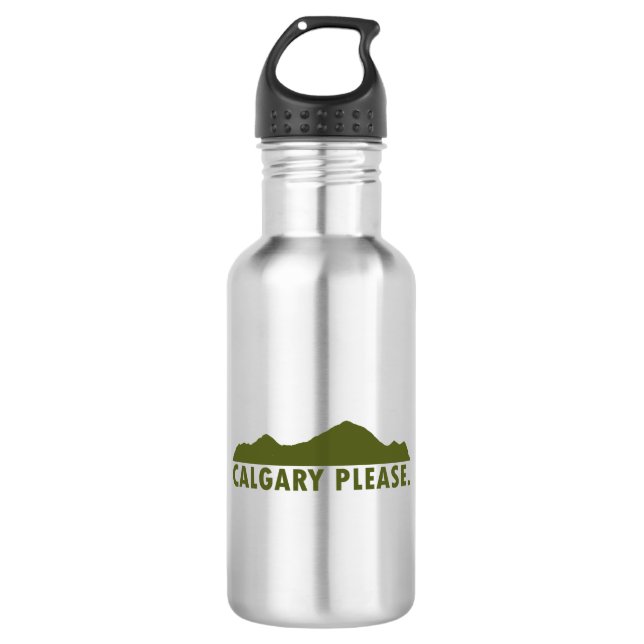 Calgary Please Stainless Steel Water Bottle (Front)