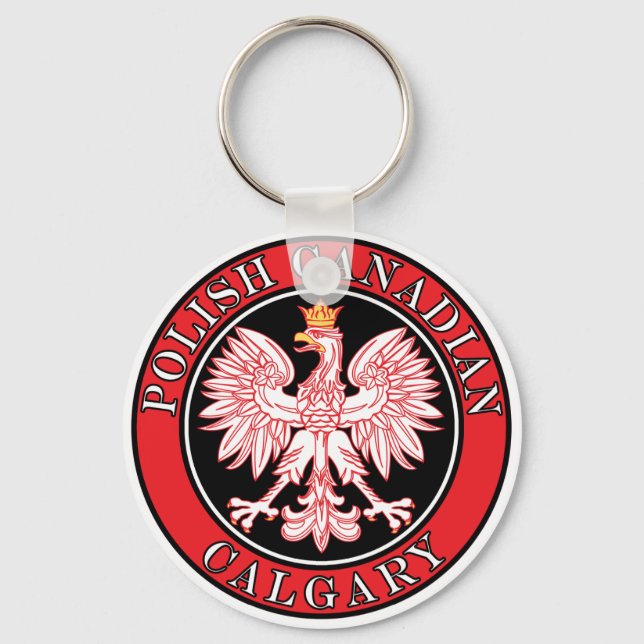 Calgary Polish Canadian Eagle Keychain (Front)