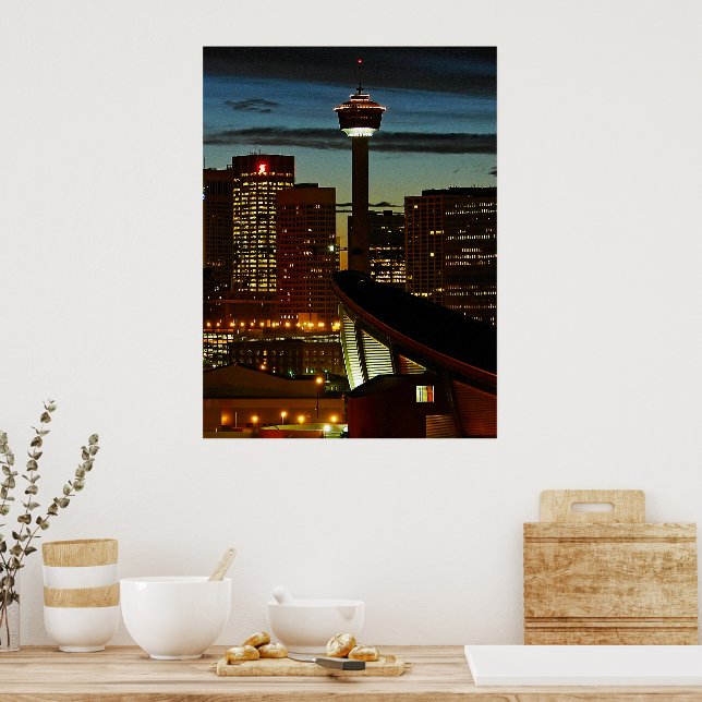Calgary Skyline Framed Print (Kitchen)