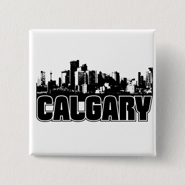 Calgary Skyline Pinback Button (Front)