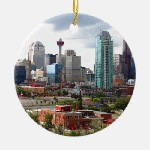 Calgary skyline with buildings and tower ceramic ornament