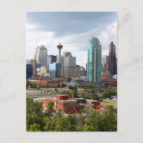 Calgary skyline with buildings and tower postcard