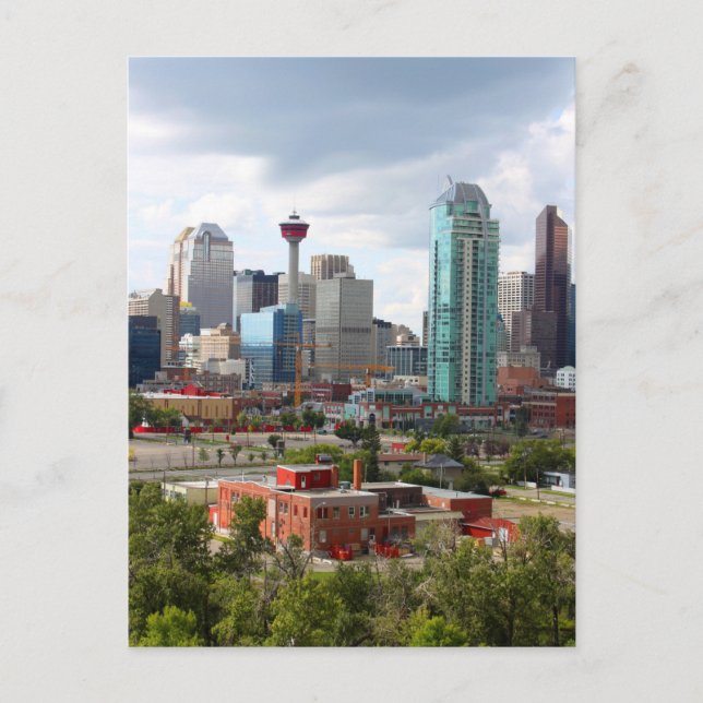 Calgary skyline with buildings and tower postcard (Front)