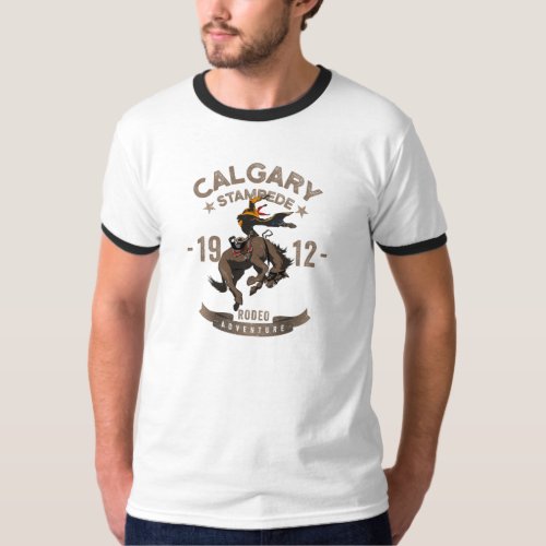Calgary Stampede Rodeo  Mens Ringer T_Shirt