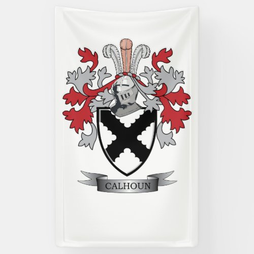Calhoun Family Crest Coat of Arms Banner