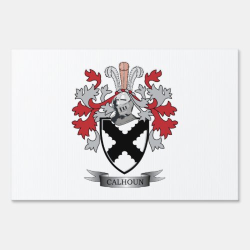 Calhoun Family Crest Coat of Arms Sign