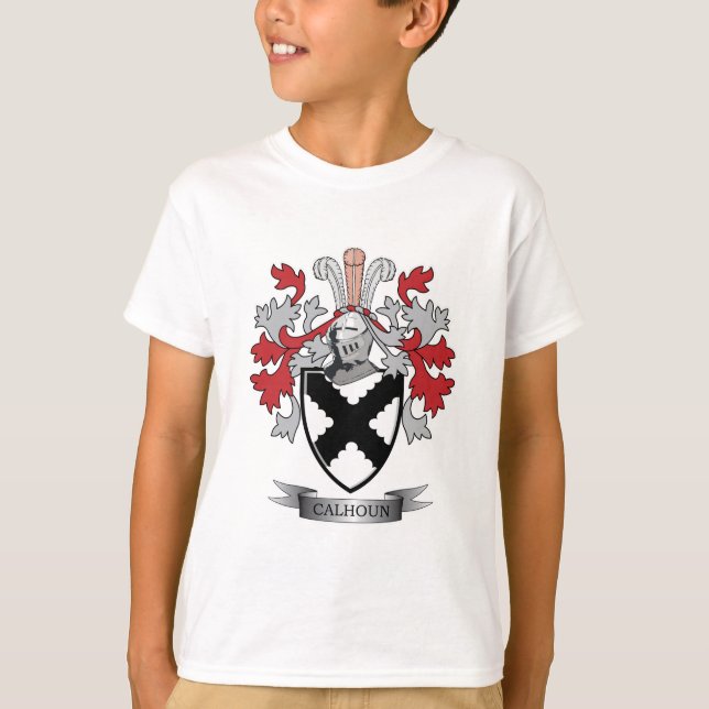 Calhoun Family Crest Coat of Arms T-Shirt (Front)