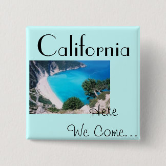 Cali Blue Pinback Button
